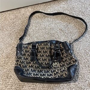 Michael Kors Two Tone MK Logo Shoulder Bag